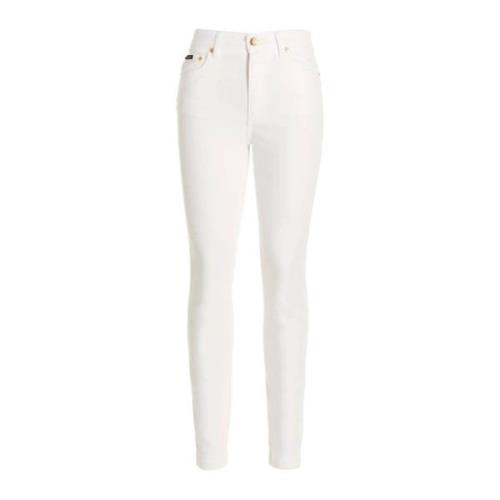 Audrey Denim Stretch Jeans met Bandjes Dolce & Gabbana , White , Dames