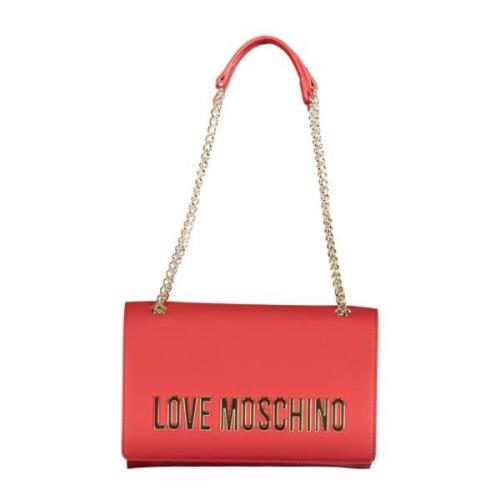 Stijlvolle Schoudertas met Logo Love Moschino , Pink , Dames