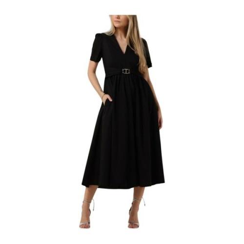 Zwarte Geweven Jurk voor de Zomer Twinset , Black , Dames