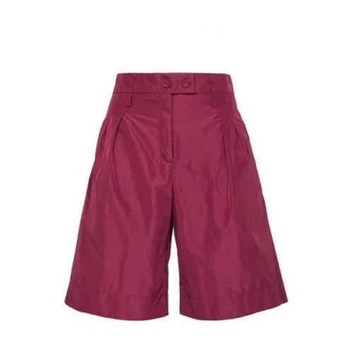 Taffeta Bermuda Shorts met Schuine Zak Maliparmi , Red , Dames