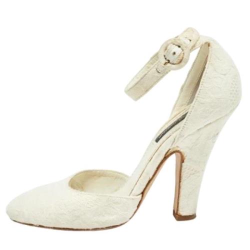 Pre-owned Fabric heels Dolce & Gabbana Pre-owned , White , Dames