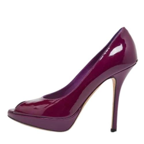 Pre-owned Leather heels Dior Vintage , Purple , Dames