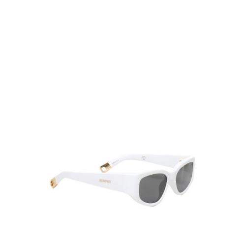 Witte zonnebril met gouden decoraties Jacquemus , White , Unisex