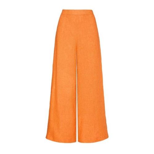 Wijde Linnen Broek Maliparmi , Orange , Dames