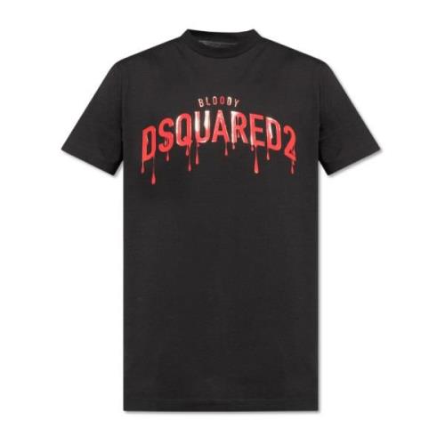 T-shirt met logo Dsquared2 , Black , Heren