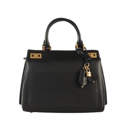 Stijlvolle Handtas met Dubbele Handgreep Guess , Black , Dames