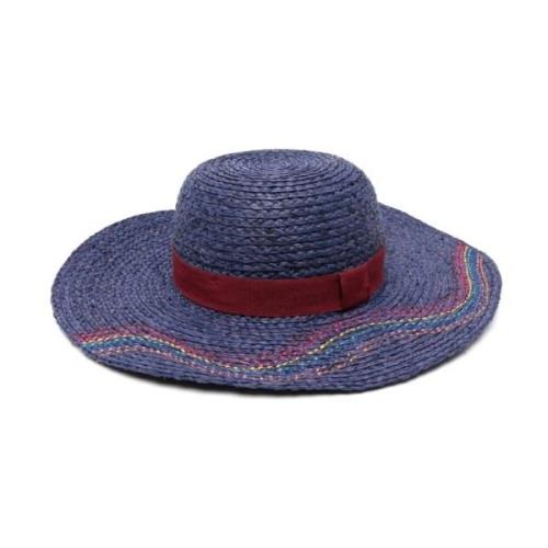 Blauwe Swirl Stitch Strohoed Paul Smith , Blue , Dames