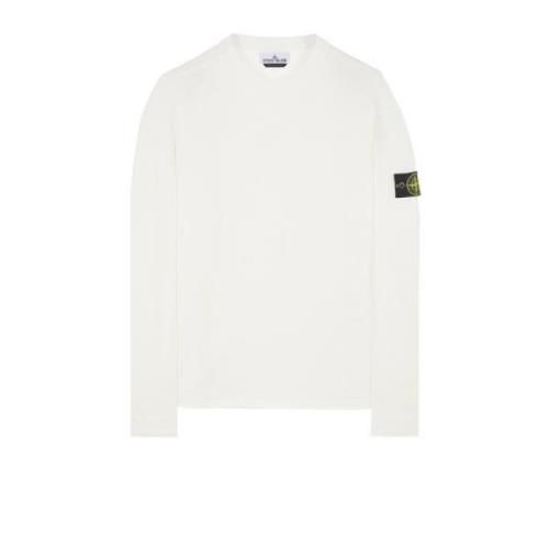 Witte Crewneck Katoenen Trui Stone Island , White , Heren