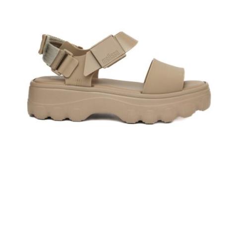 Beige Flatform Sandalen Kick Off AD Melissa , Beige , Dames