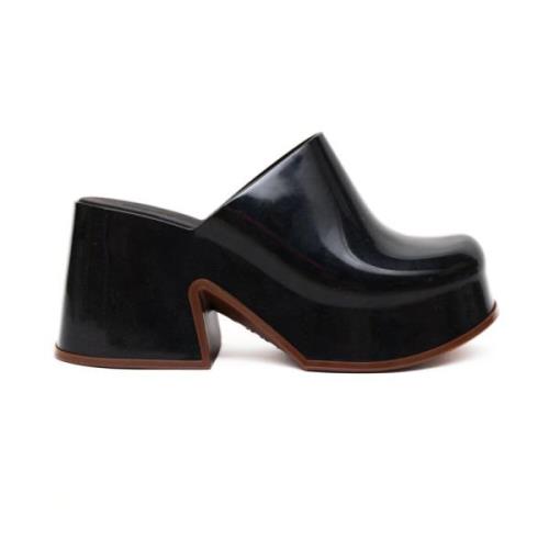 Zwarte Contrast-Zool Muiltjes Mia AD Melissa , Black , Dames