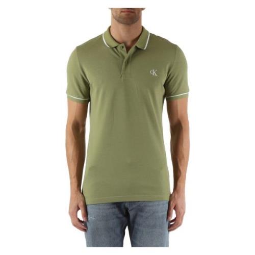 Slim Fit Katoenen Polo met Logo Borduursel Calvin Klein Jeans , Green ...