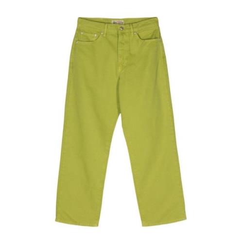 Groene Canvas Jeans Rechte Pijp Stüssy , Green , Heren