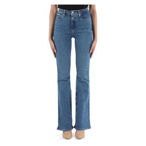 Authentieke Boot Jeans Vijf Zak Calvin Klein Jeans , Blue , Dames