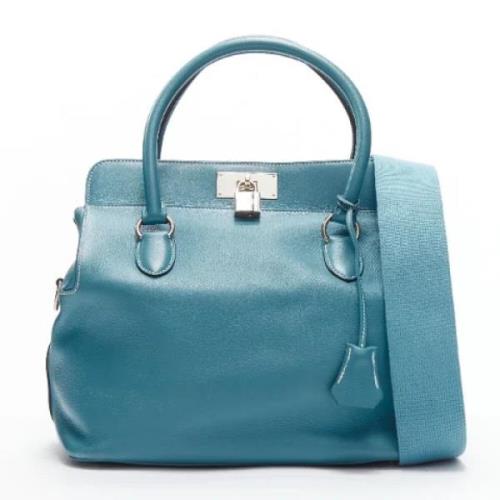 Pre-owned Leather handbags Hermès Vintage , Blue , Dames