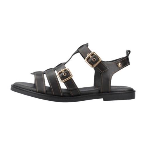 Stijlvolle Platte Sandalen voor Vrouwen Carmela , Black , Dames