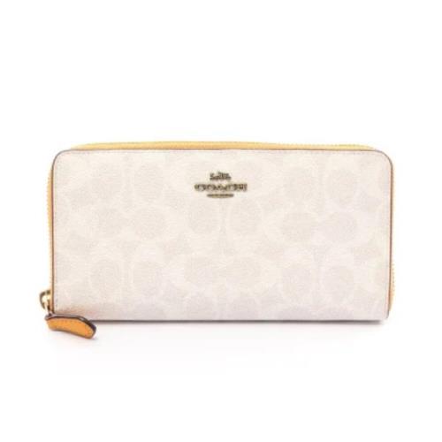 Pre-owned Leather wallets Coach Pre-owned , White , Dames