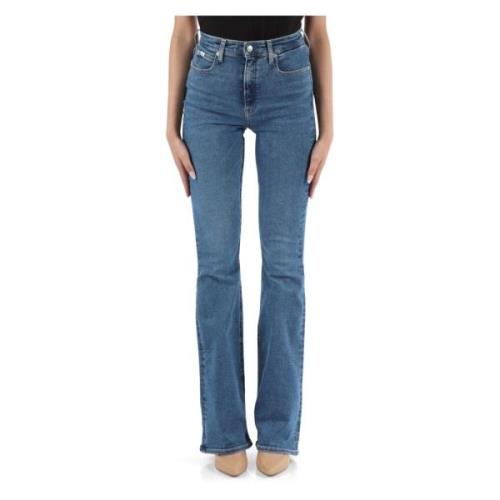 Authentieke Boot Jeans Vijf Zak Calvin Klein Jeans , Blue , Dames