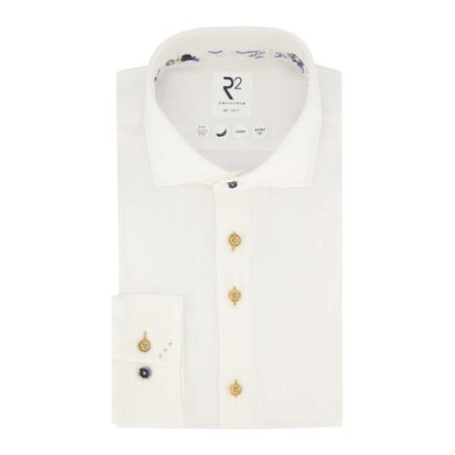 Wit Business Overhemd Slim Fit R2 Amsterdam , White , Heren