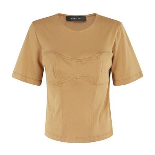 Casual Katoenen T-shirt Federica Tosi , Brown , Dames