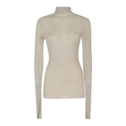 Stijlvolle Turtleneck Sweater Ami Paris , Beige , Dames