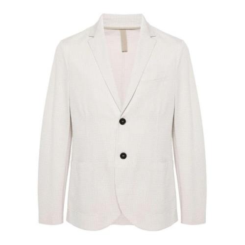 Coolmax Seersucker Blazer Harris Wharf London , Beige , Heren