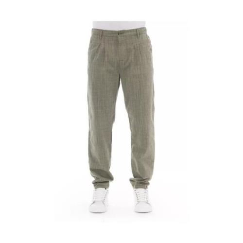 Heren Army Katoenen Chino Broek Baldinini , Green , Heren