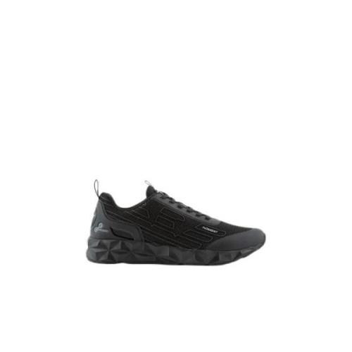 Zwarte Sneakers met Adelaar Logo Emporio Armani EA7 , Black , Heren