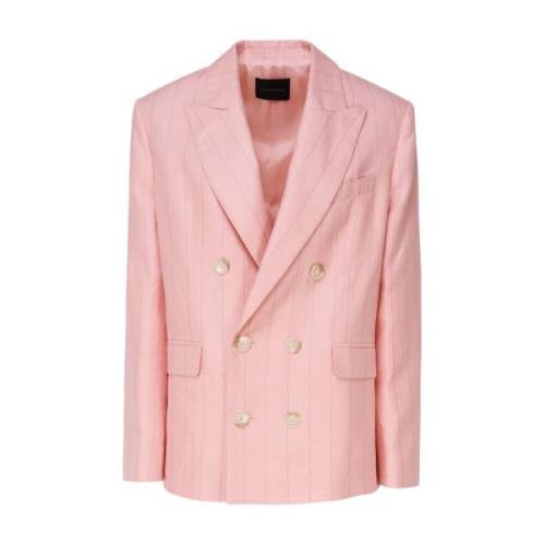 Roze Linnen Dubbel-Borst Jas Andamane , Pink , Dames