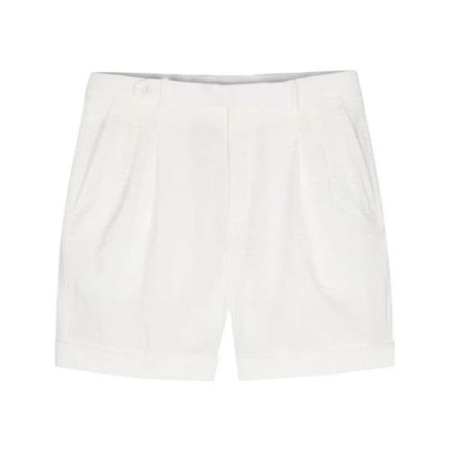 Witte Seersucker Chino Shorts Brioni , White , Heren