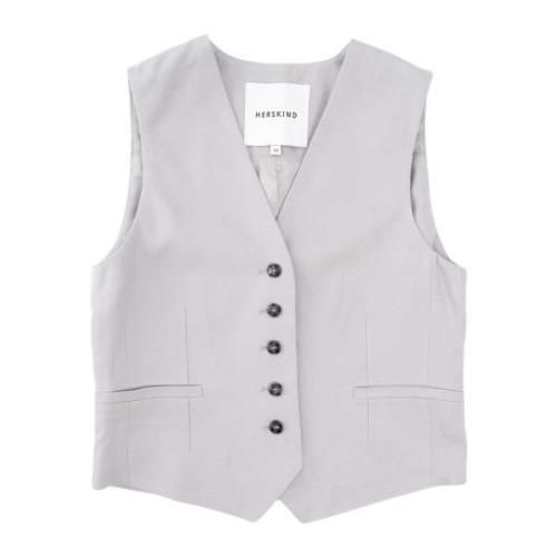 Slim-Fit Lichtgrijs Vest Birgitte Herskind , Gray , Dames