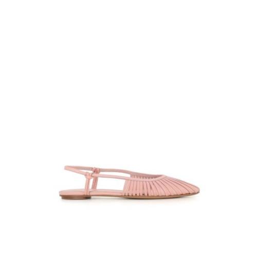 Roze Leren Slingback Ballerina Schoenen DEL Carlo , Pink , Dames