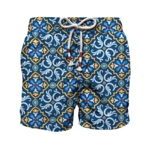 Heren Strand Shorts Micro Patroon MC2 Saint Barth , Multicolor , Heren