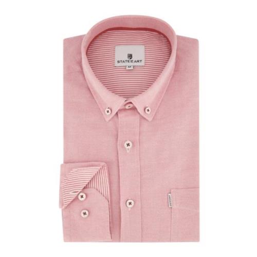 Casual Roze Shirt met Button-Down Kraag State of Art , Pink , Heren