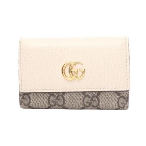 Pre-owned Leather key-holders Gucci Vintage , Beige , Dames
