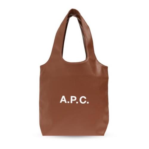 Handtas met logo A.p.c. , Brown , Unisex