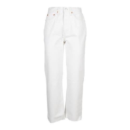 Retro Stove Pipe Jeans Re/Done , White , Dames
