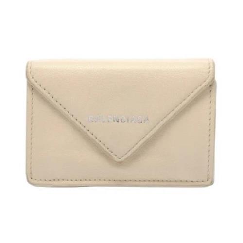 Pre-owned Leather wallets Balenciaga Vintage , Beige , Dames