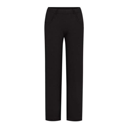 Zwarte Losse Broek Geborsteld Model 29216 LauRie , Black , Dames