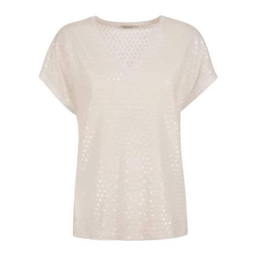 Witte T-shirts en Polos met Pailletten Print Kangra , White , Dames