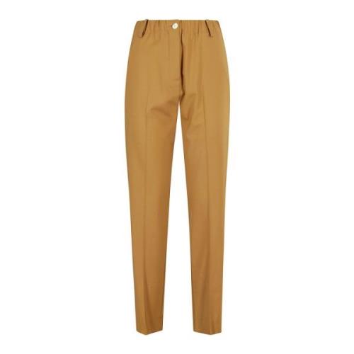 Wollen Broek Hoge Taille Alysi , Brown , Dames