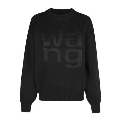 Stijlvol Logo T-Shirt T by Alexander Wang , Black , Dames