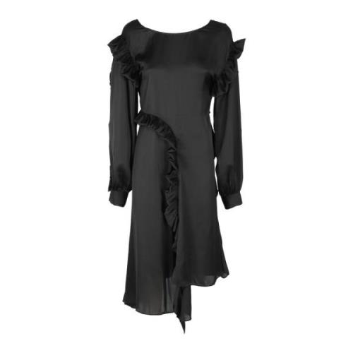 Satin Draped Jurk Remain Birger Christensen , Black , Dames