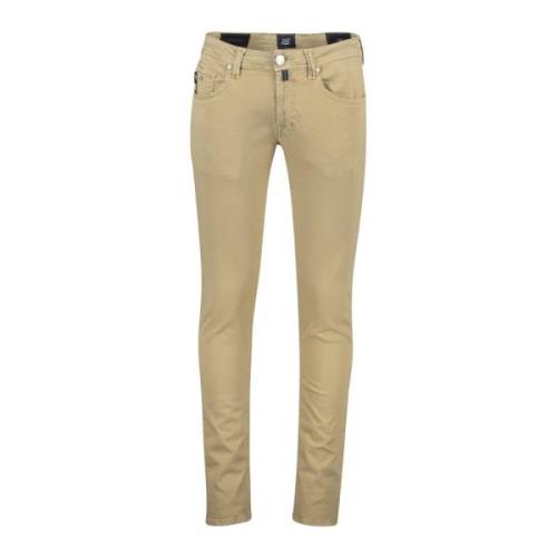 Bruine Katoenen Slim Fit 5-Pocket Broek Tramarossa , Brown , Heren