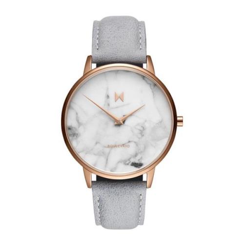 Roségouden Boulevard Horloge met Grijs Leer Mvmt , Multicolor , Dames