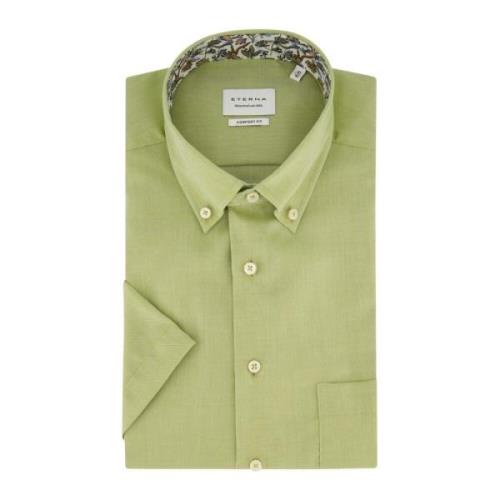 Casual korte mouw groen overhemd Eterna , Green , Heren