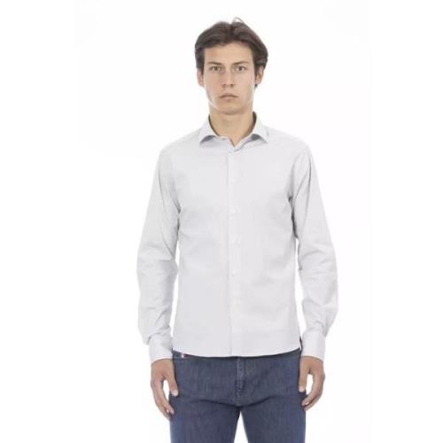 Grijze Katoenen Slim Fit Shirt Baldinini , Gray , Heren