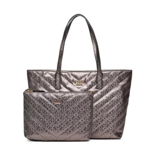 Zilveren Cabas Pochette PU Vikky Tas Guess , Gray , Dames