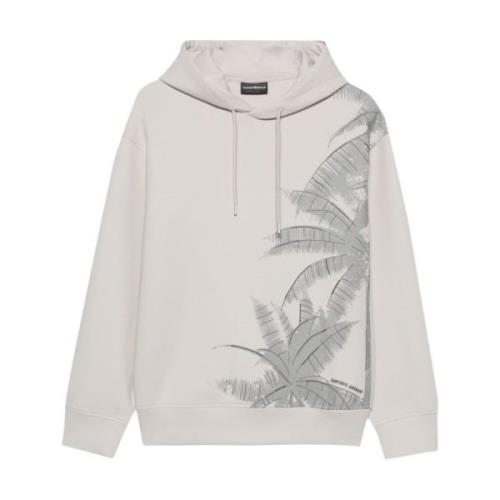 Grijze Sweater met Palmboom Motief Emporio Armani , Gray , Heren