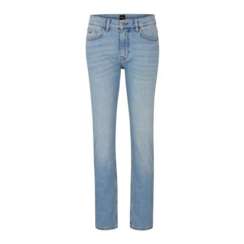 Blauwe Slim Fit 5-Pocket Jeans Hugo Boss , Blue , Heren
