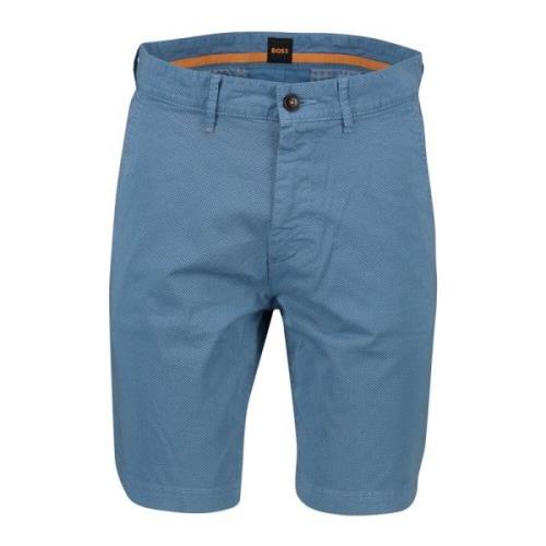 Blauwe Bedrukte Chino Shorts Hugo Boss , Blue , Heren